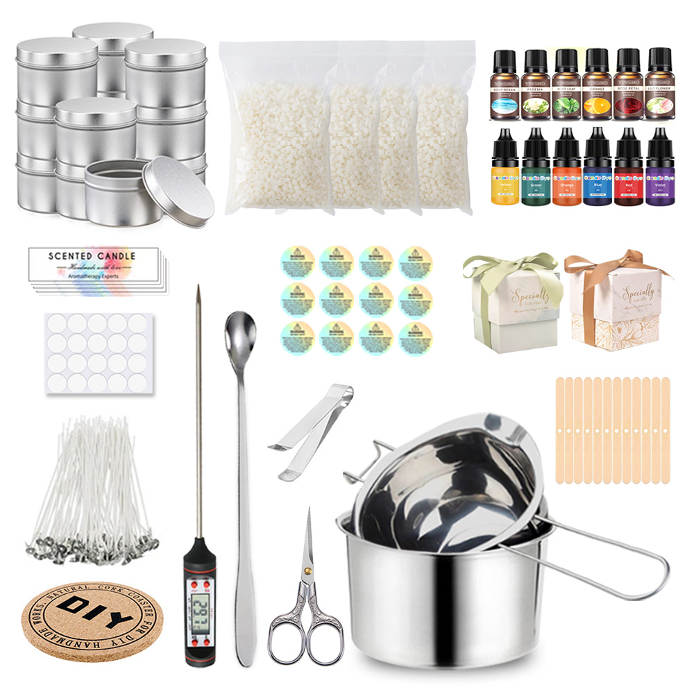 Candle Making Kit For Kids - Kaarsen maken Kit Gietpot Wieken Stickers