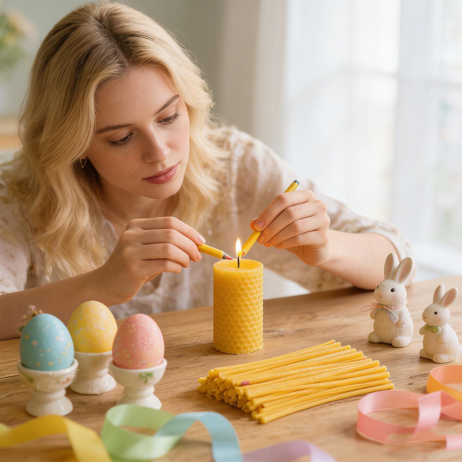 Ei-decoratie bijenwasstokjes 1 - Candle Making Kit Beeswax recensie en prijs